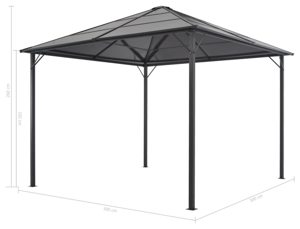 vidaXL Gazebo Canopy Party Tent Patio Pavilion with Curtains Aluminum Black   Contemporary   Gazebos   by vidaXL LLC  Houzz