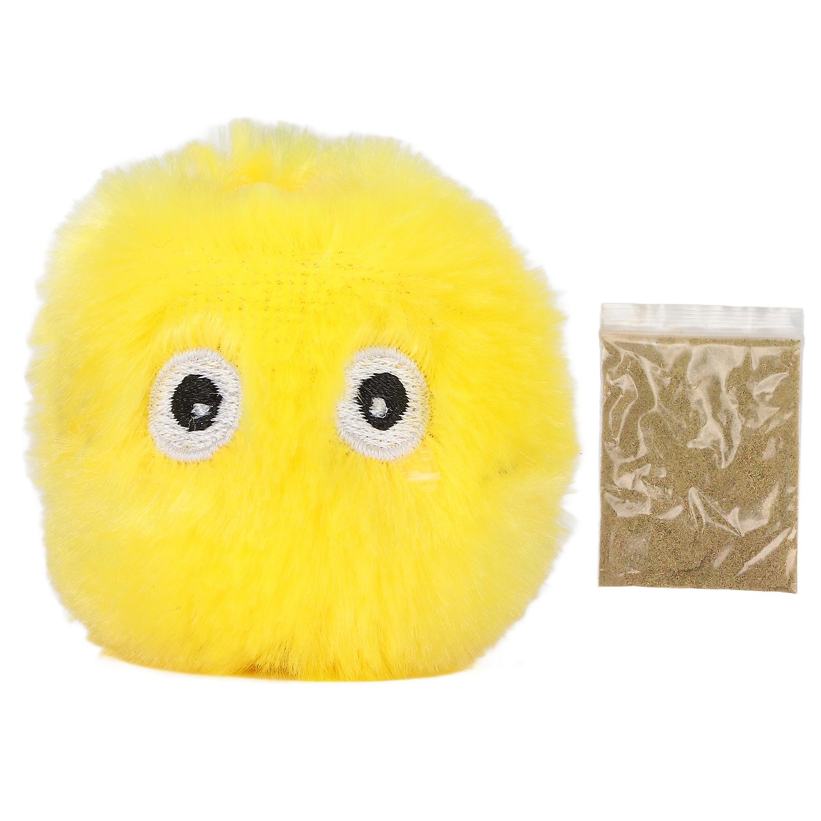 Plush Cat Toy Balls Fluffy Cat Toy With Lifelike Animal Sound And Catnip For Cat Exerciseyellow (crickets Sound)