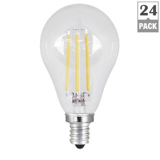 Feit Electric 60W Equivalent A15 Candelabra Dimmable Filament Clear Glass LED Ceiling Fan Light Bulb Daylight 5000K (24-Pack) BPA1560C850LED212