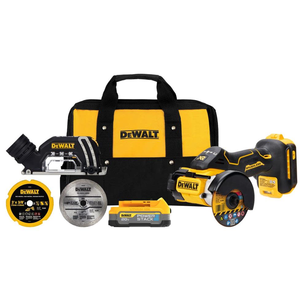 DEWALT 20V MAX XR 3 Cut Off Tool Kit With DEWALT POWERSTACK Compact Battery ;