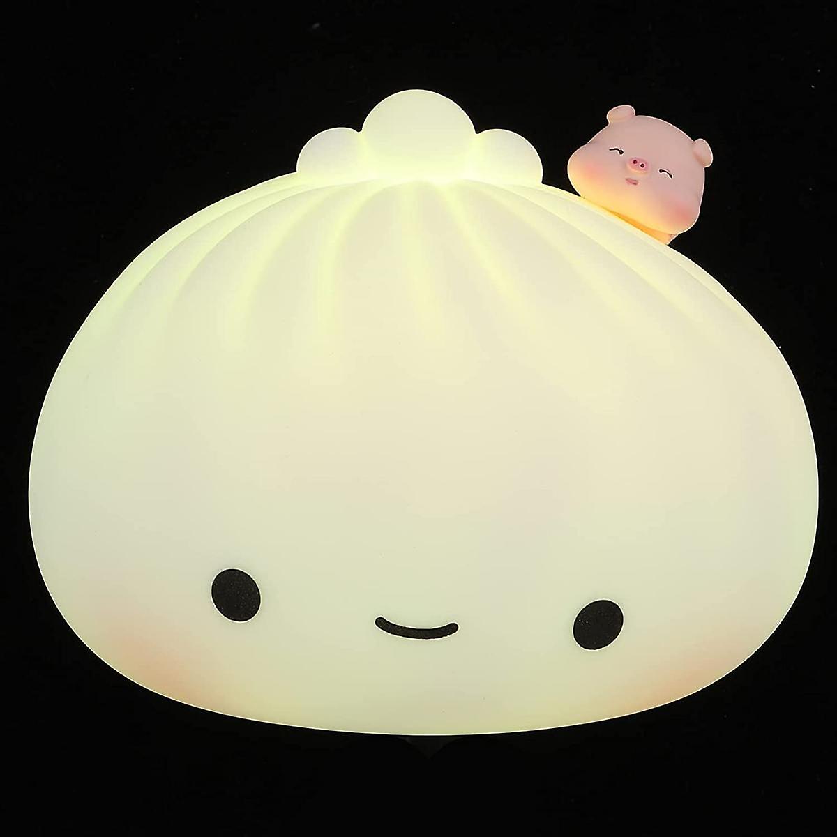 Dumpling Night Light Touch Lamp Cute Light Color Changing Night Lamp Usb Charge Silicone Lamp For Boys Girls Gift