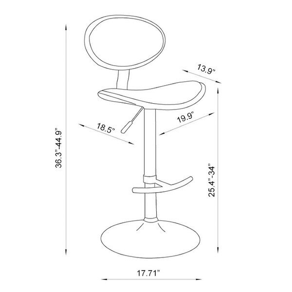 Somette Grey Chrome Pneumatic Stool