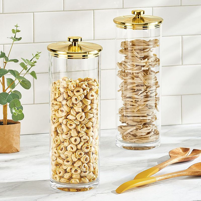 mDesign Kitchen Apothecary Airtight Canister Jars - 2 Pack