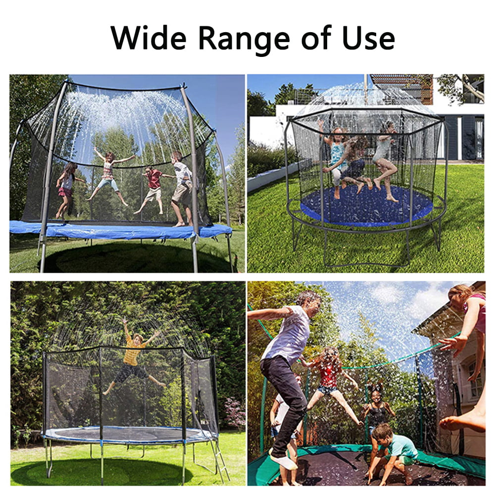 26FT Trampoline Sprinklers for Kids Outdoor Water Play Sprinklers Fun Summer Water Toys， Water Games Yard Toys Sprinklers Backyard Sprayer Water Park for Age 5+