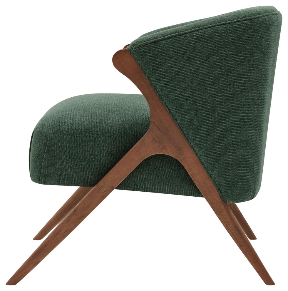 Verona Fabric Accent Chair Brown Legs  Havana Green   Midcentury   Armchairs And Accent Chairs   by Virgil Stanis Design  Houzz