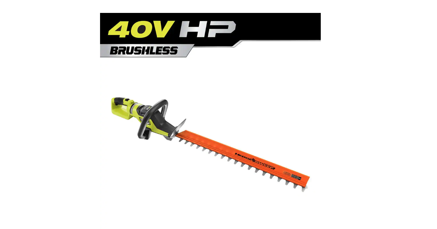 RYOBI RY40604BTLVNM 40V HP Brushless 26 in. Cordless Battery Hedge Trimmer (Tool Only)