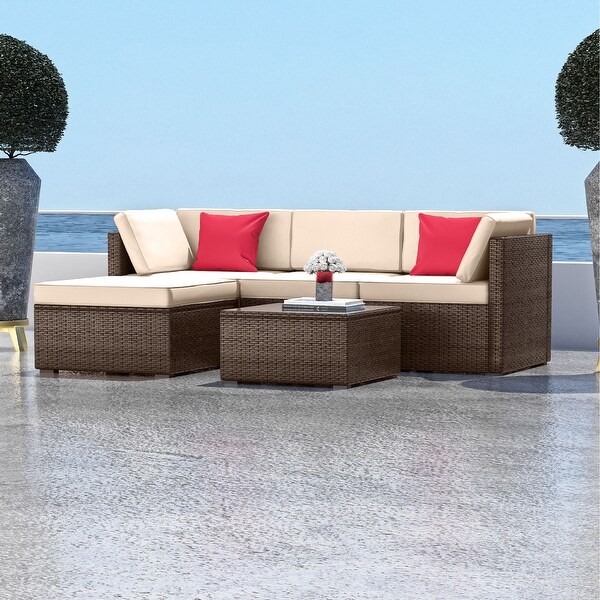 Nestl 5 Piece Outdoor Wicker Patio Furniture Set