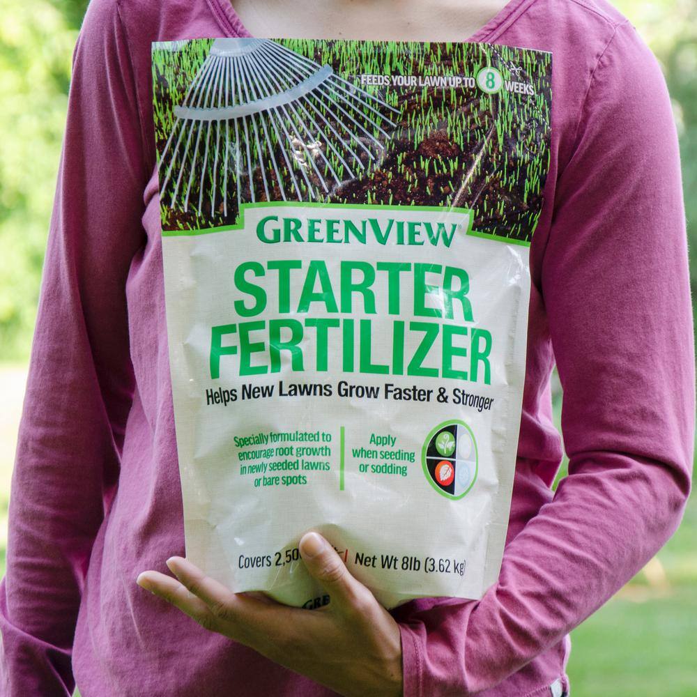 GreenView 8 lbs. 2500 sq. ft. Spring or Fall Lawn Starter Fertilizer 10-18-10 2129863