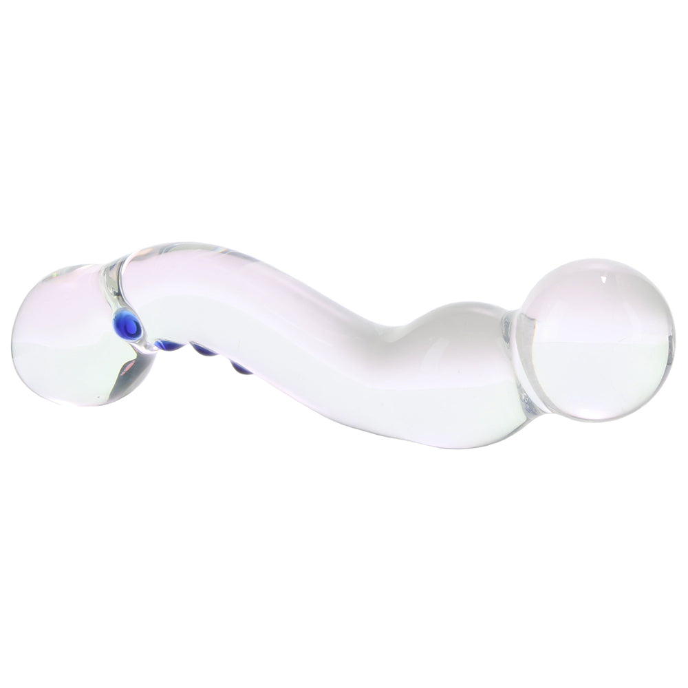 6 Inch Curved G-Spot Nubby Glass Dildo