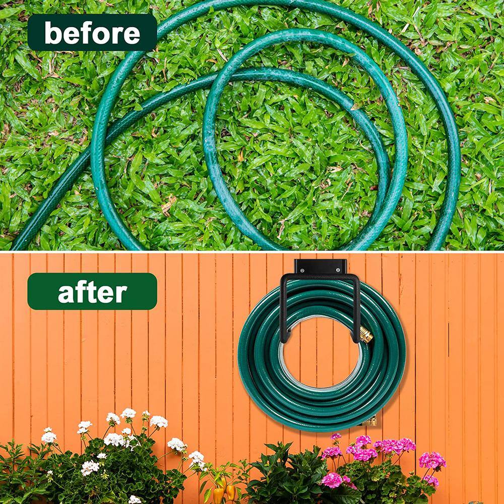 Cubilan Metal Garden Hose Holder - Water Hose Hanger Wall Mount Heavy-Duty Hose Holder Hose Hook Holds Up to 150 ft. B0BKFS8NFW