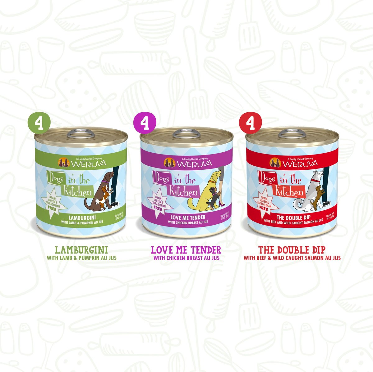 Weruva Dogs in the Kitchen Doggie Dinner Dance! Variety Pack Grain-Free Canned Dog Food