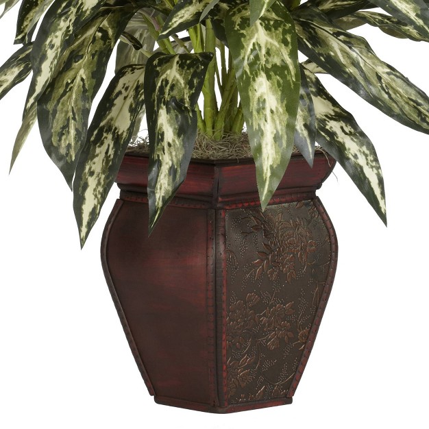 X 26 Artificial Aglaonema Plant In Decorative Vase - Nearly Natural