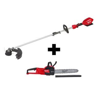 MW M18 FUEL 18V Lithium-Ion Cordless Brushless QUIK-LOK String Trimmer and Chainsaw Combo Kit (2-Tool) 2825-20ST-2727-20