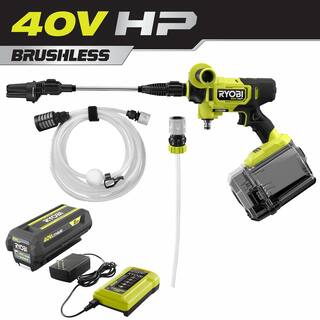 RYOBI 40V HP Brushless EZClean 600 PSI 0.7 GPM Cordless Battery Cold Water Power Cleaner with 2.0 Ah Battery and Charger RY124052K