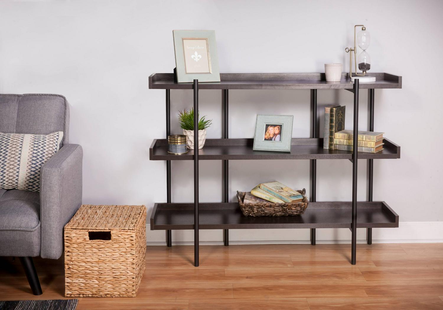 OneSpace 13.5 W x 47.25 D x 36.25 H 3-Shelf Unit， Espresso