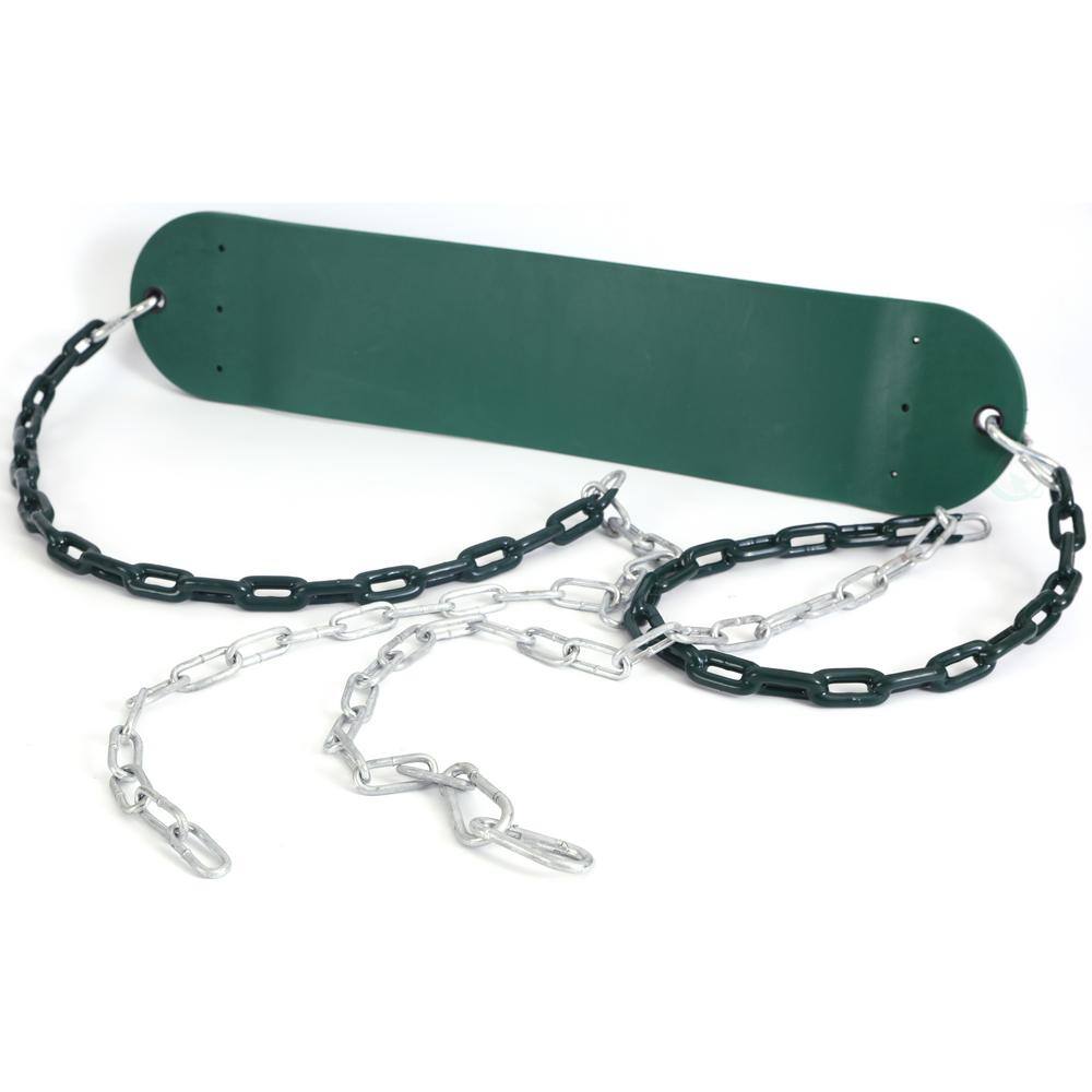 PLAYBERG Heavy-Duty Flexible Green Belt Swing with Coated Metal Chain QI003376