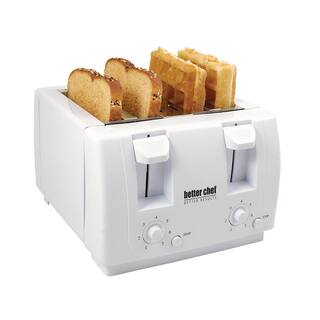 Better Chef 4-Slice White Dual-Control Toaster 98580207M