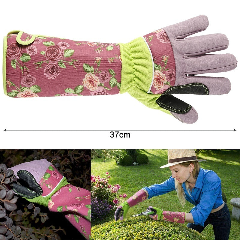 Willstar Thorn Proof Ladies Garden Gauntlet with Long Sleeves Long Gardening Gloves for Women Arms Elbow Protective Long Thorn Proof Garden Gloves for Rose Pruning