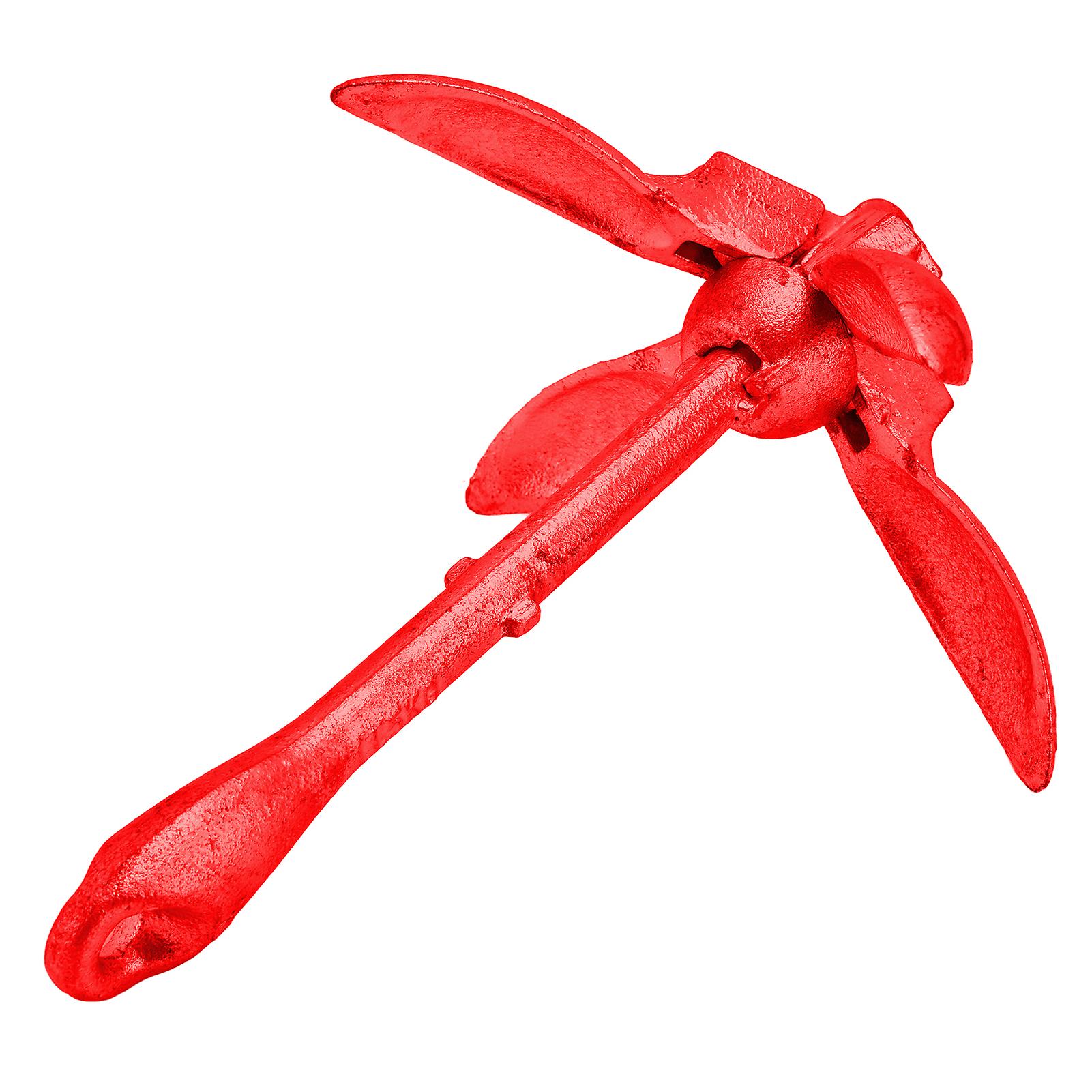 Foldable Anchor Grapnel 4 Flukes 1.5kg Carbon Steel Boat Accessory For Kayak Canoered (carbon Steel)