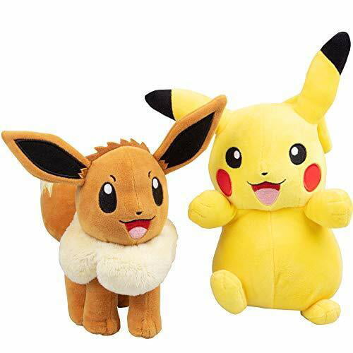 Pokemon Eevee and Pikachu 2 Pack Plush Stuffed Animal Toys， 8