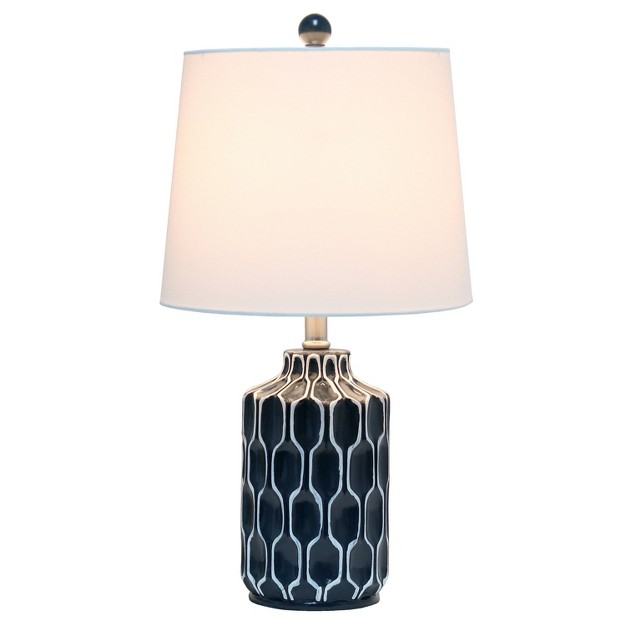 Moroccan Table Lamp With Fabric Shade Blue Lalia Home