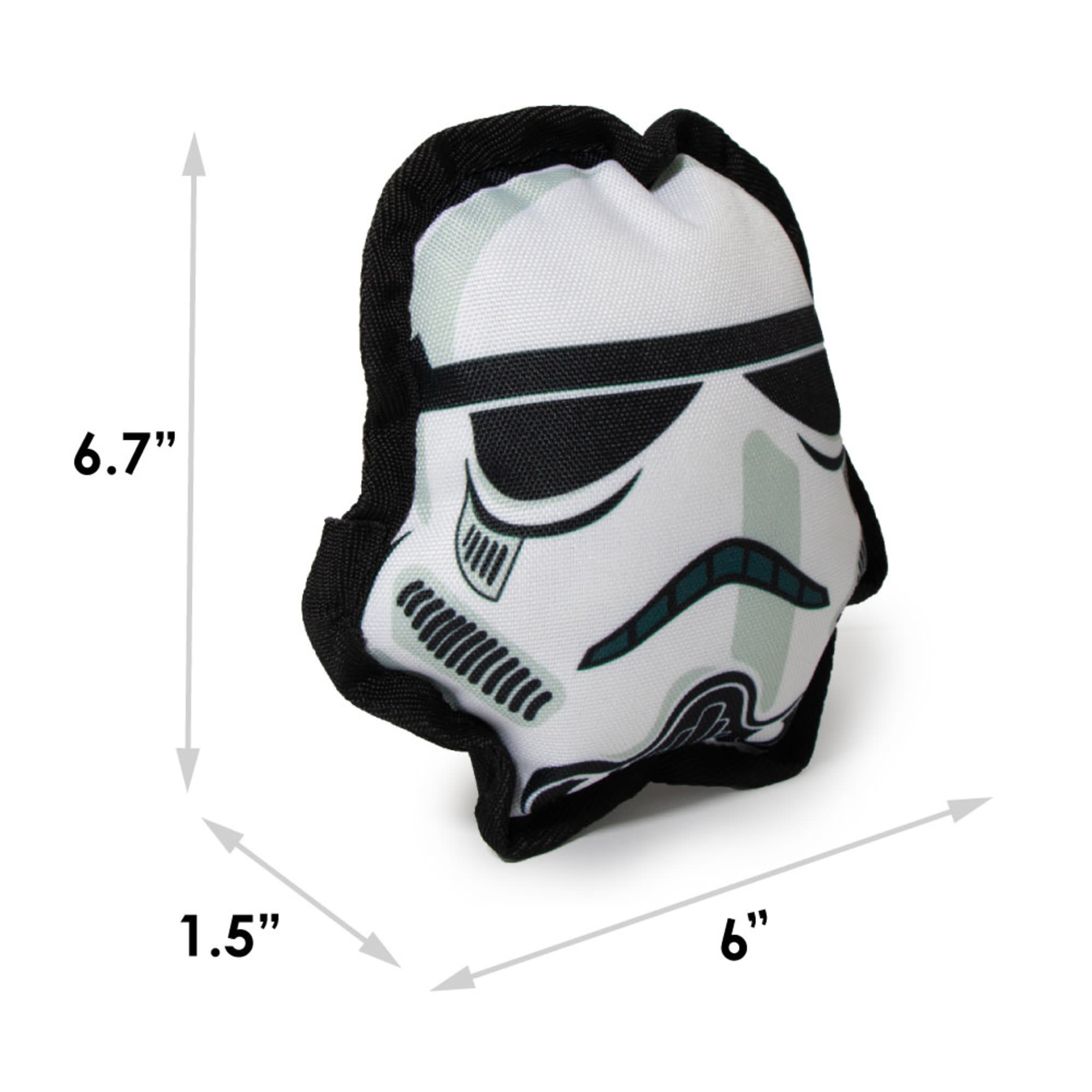 Buckle-Down Star Wars Ballistic Stormtrooper Head Plush Squeaker Dog Toy， Small