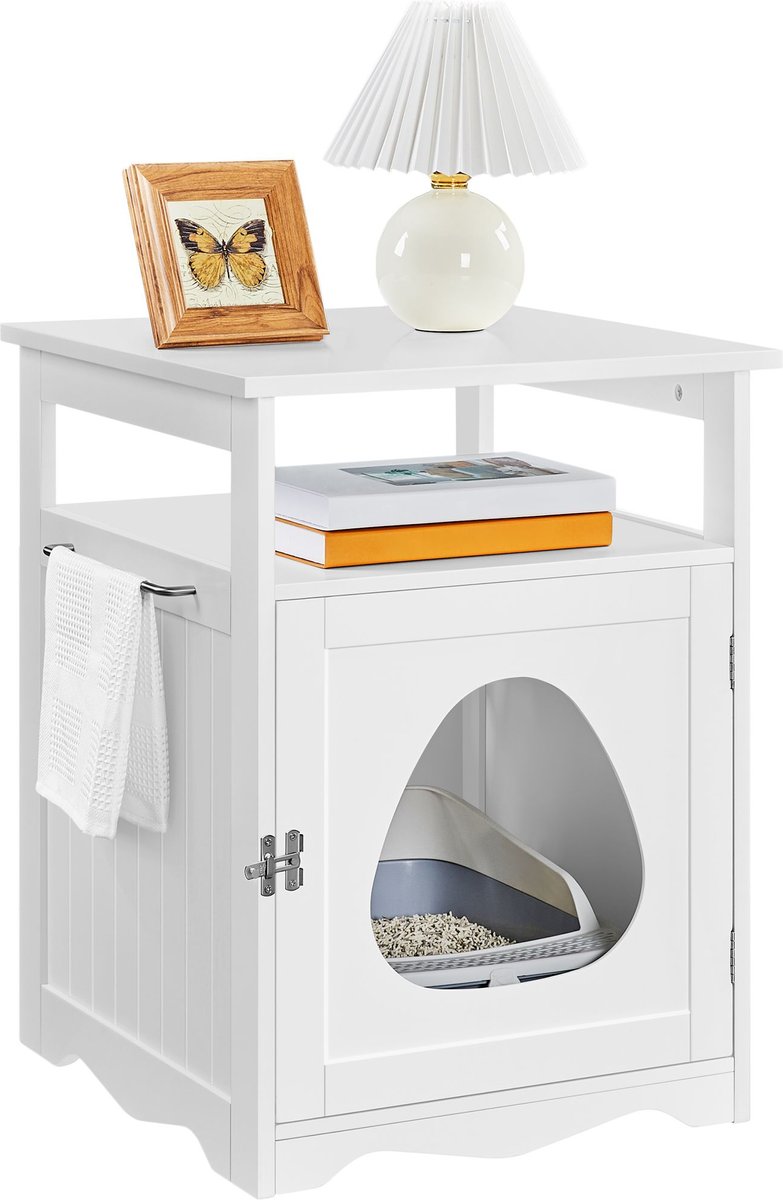 Yaheetech Box Furniture w/Open Shelf Cat Litter Box