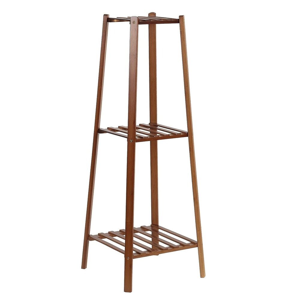3 Tier Potted Bamboo Flowers Stand Corner Plant Rack