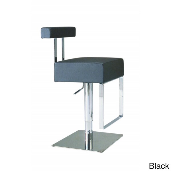 Somette Vinyl Upholstered Brushed Stainless Steel Adjustable-height Swivel Stool