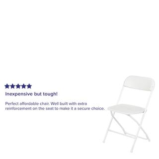 Carnegy Avenue White Metal Folding Chair (Set of 10) CGA-LE-3590-WH-HD