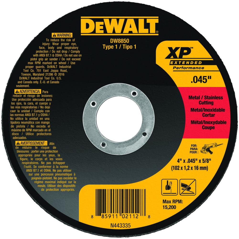 DEWALT Extended Performance 0.045-in Metal Cutting DW8850 from DEWALT