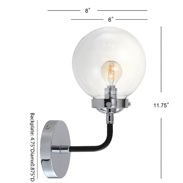 Caleb Wall Sconce includes Energy Efficient Light Bulb Silver Jonathan Y