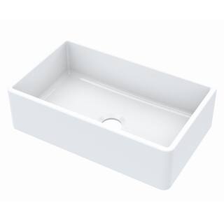 SINKOLOGY Inspire All-in-One Farmhouse Apron Front Fireclay 30 in. Single Bowl Kitchen Sink with Pfister Faucet and Drain SK404-30-PF1