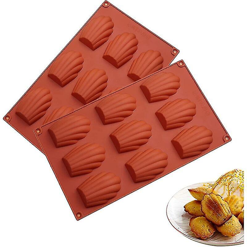 2 Madeleine Baking Molds， Silicone Madeleine Baking Mold， 9 Cup Madeleine