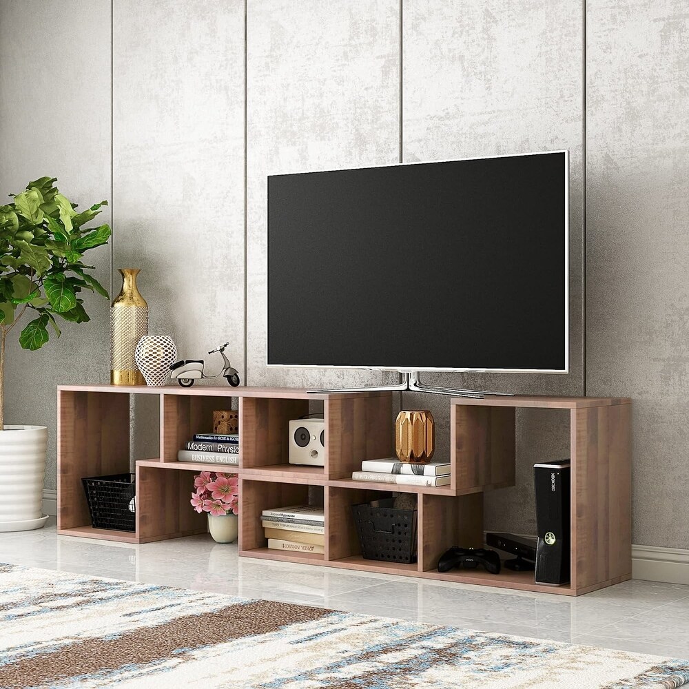 Grondin 2 Piece L Shaped TV Stand  Multi Functional Free Combination Media Console Bookshelf for Living Room Bedroom