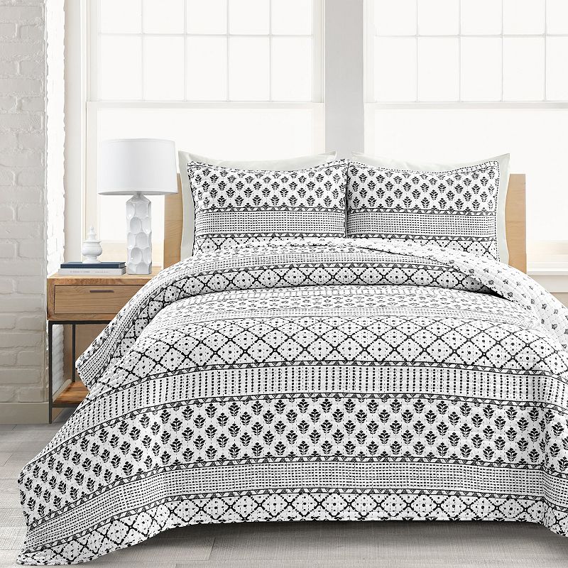 Lush Decor Monique Stripe Quilt Set