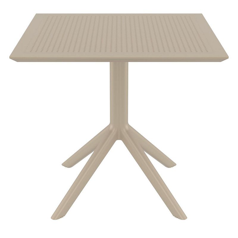 31.5 Taupe Brown Solid Square Dining Table