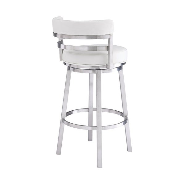 Madrid Bar Stool with 360-Degree Swivel， White