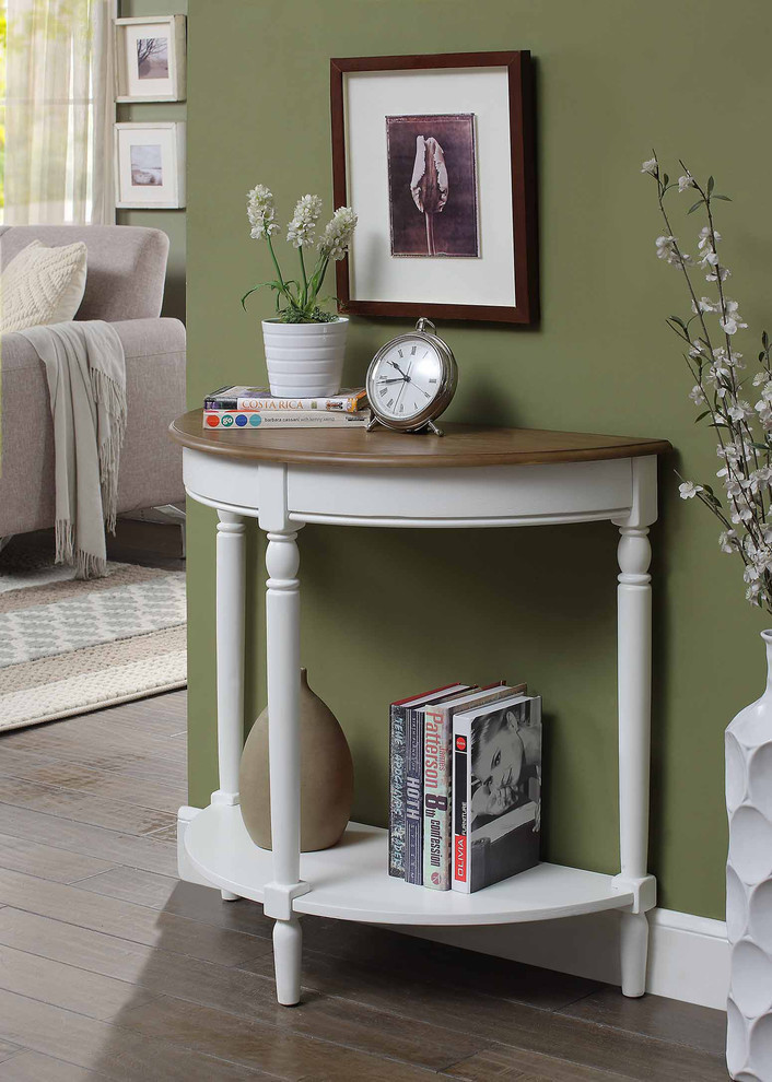 French Country Console Table in Driftwood and White Wood Finish   Traditional   Console Tables   by Convenience Concepts  Houzz