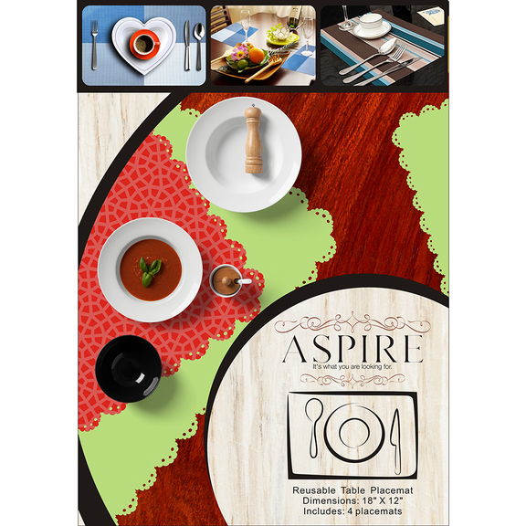 Aspire 8PCS Rainbow Stripe Placemats For Dinning T...