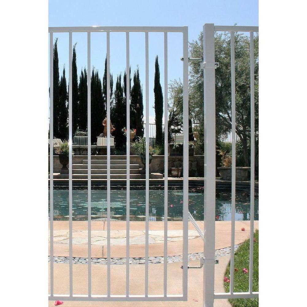 US Door and Fence 2 in. x 2 in. x 6.5 ft. White Metal Fence Post with Post Cap P278WPUS