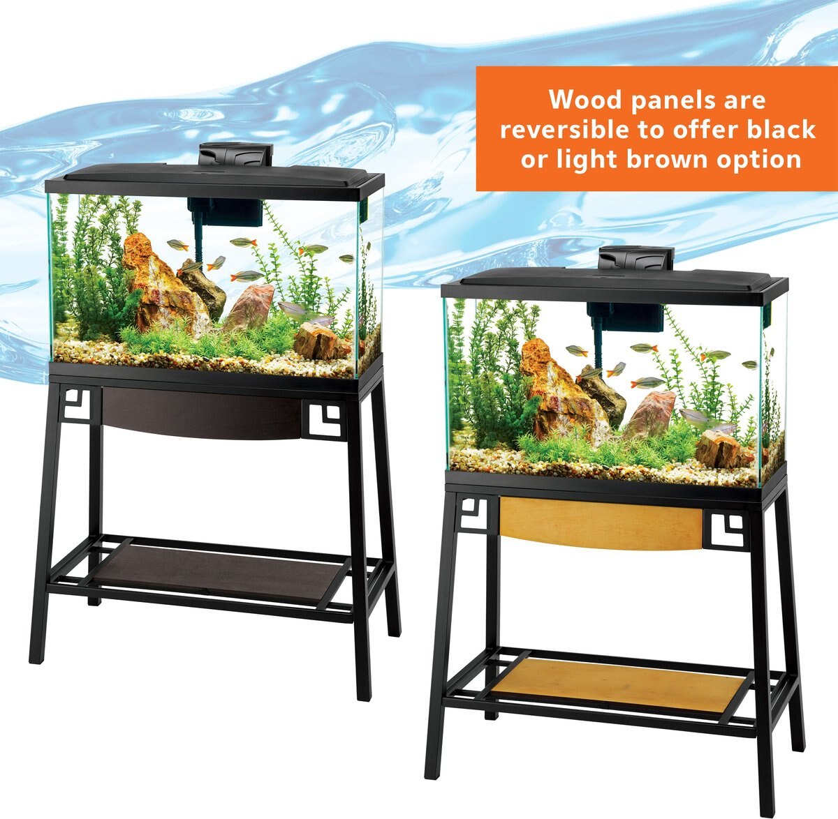 Aqueon Forge Metal Aquarium Stand， Black and Brown