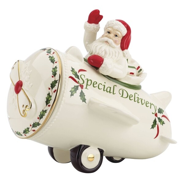 Lenox Holiday Airplane Cookie Jar