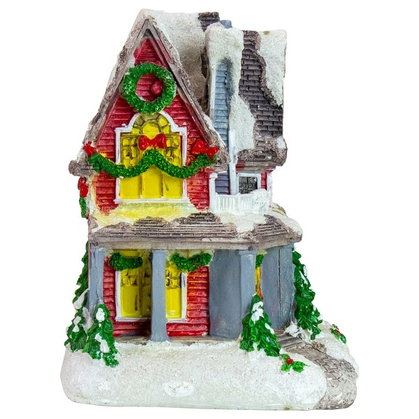 LED Lighted Snowy House Christmas Village Decoration