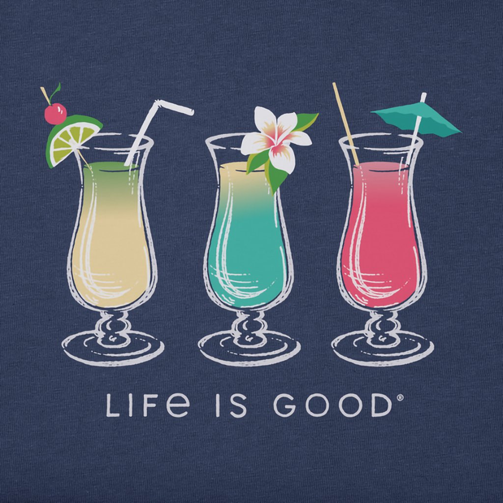 Life Is Good  Women's 3 Cocktails Long Sleeve Crusher-LITE Vee