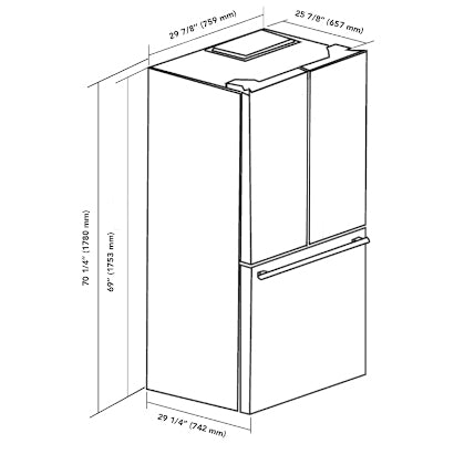 Marathon MFF180SSFD 18 cuft French Door Bottom Mount Frost Free Refr