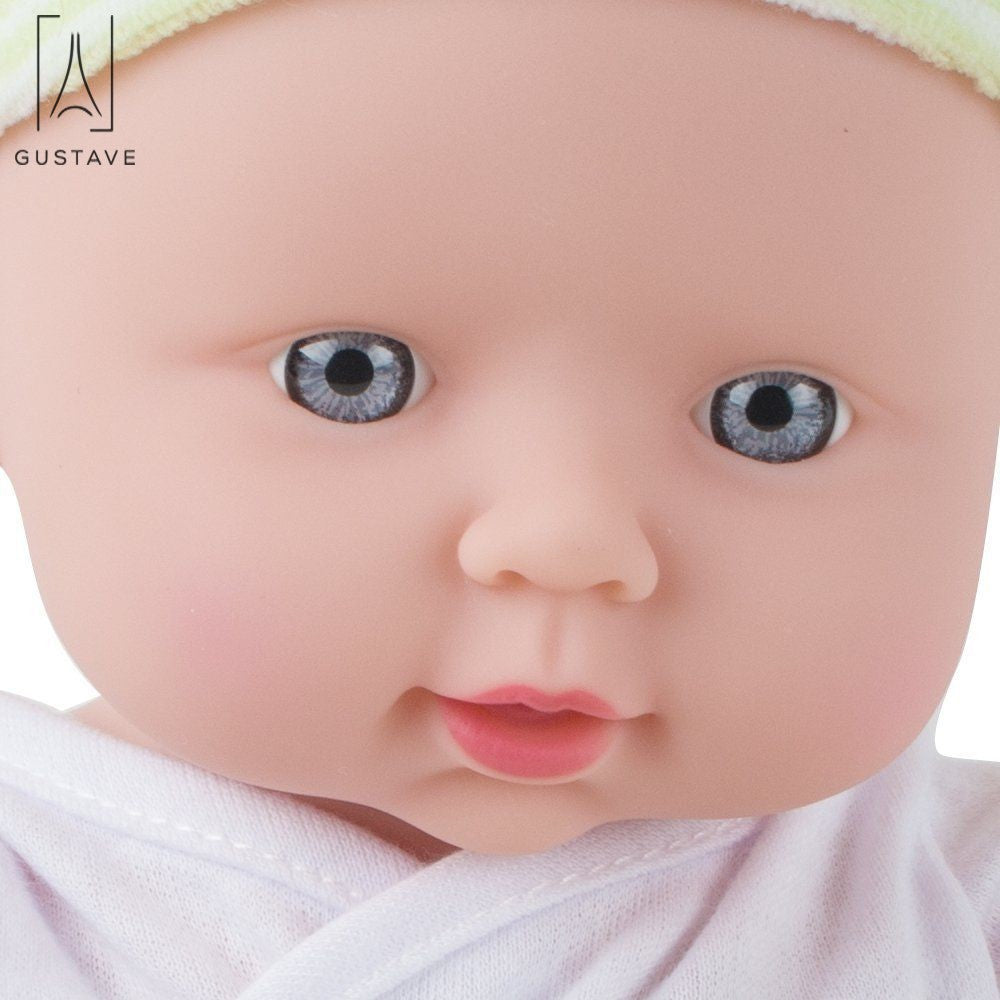 Gustave 12 inch Silicone Vinyl Reborn Baby Dolls Handmade Baby Girl Toddler Doll Toys Gifts "Green"