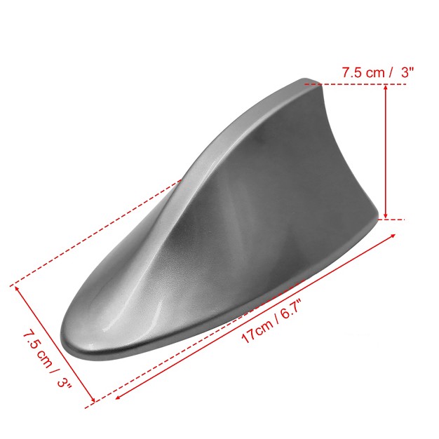 Unique Bargains Universal Shark Fin Shape Antenna Cover Car Trim Signal Radio Am fm Aerial Gray