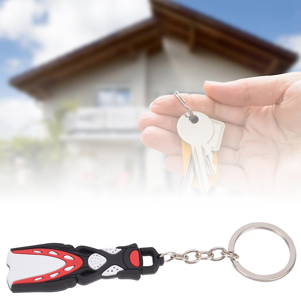 Pvc Mini Diving Theme Key Ring Unique Short Flipper Shape Keychain Fin Keyring Giftred