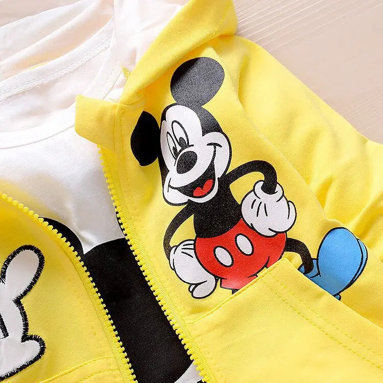 Baby Girls Boys Mickey Minnie Clothing Sets Spring Autumn Kids Outfits Hoodie+T-shirt+Pants Tracksuit Children Sport Suit